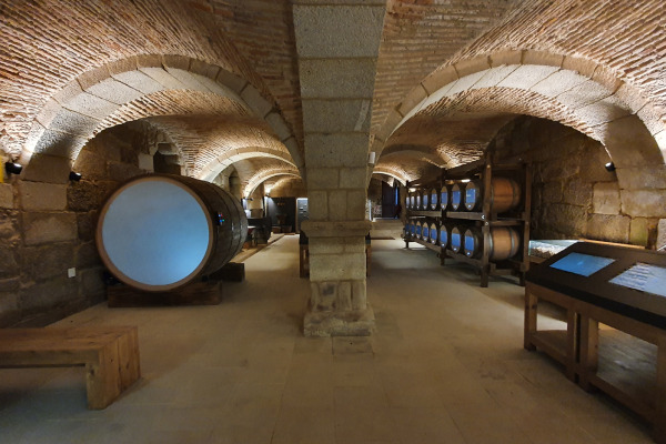 zona que recrea una bodega en el museo da ciencia do viño de salvaterra de miño